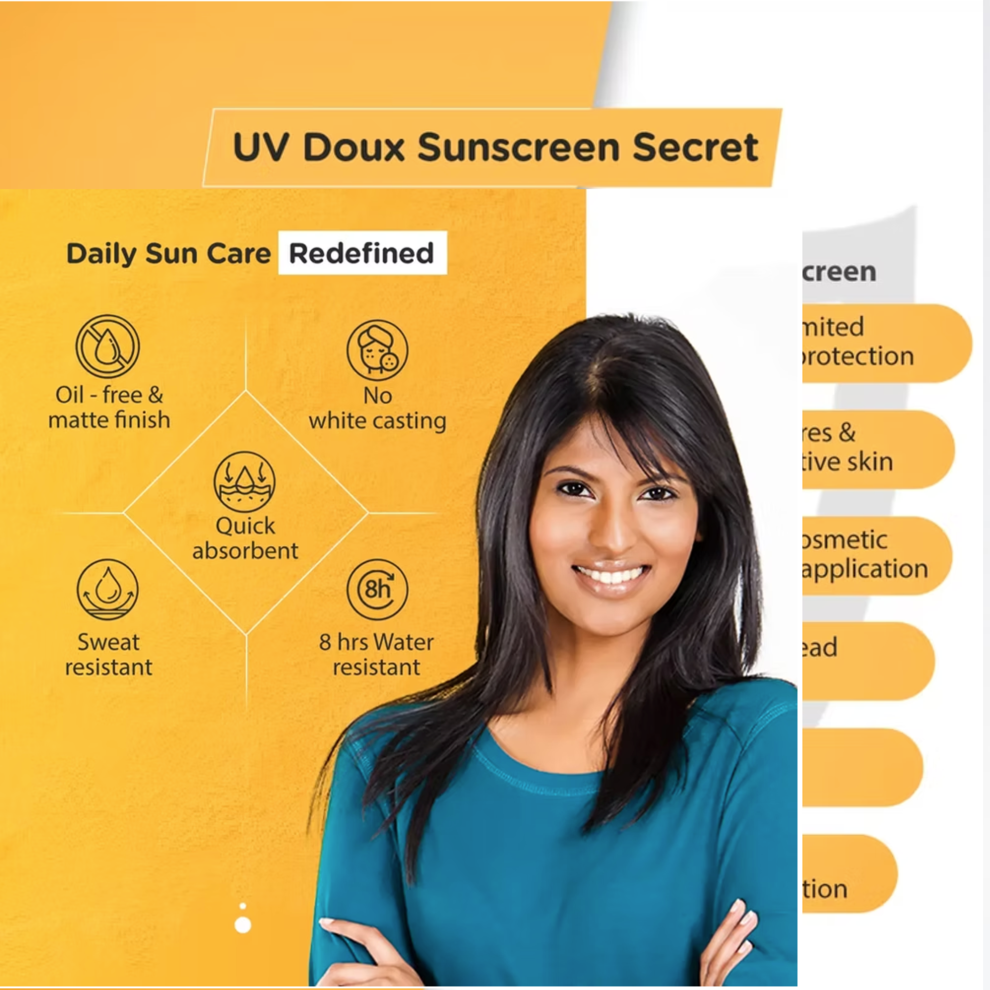 UV Doux Silicone Sunscreen Gel For Face &amp; Body with SPF 50 PA+++ (50gm)