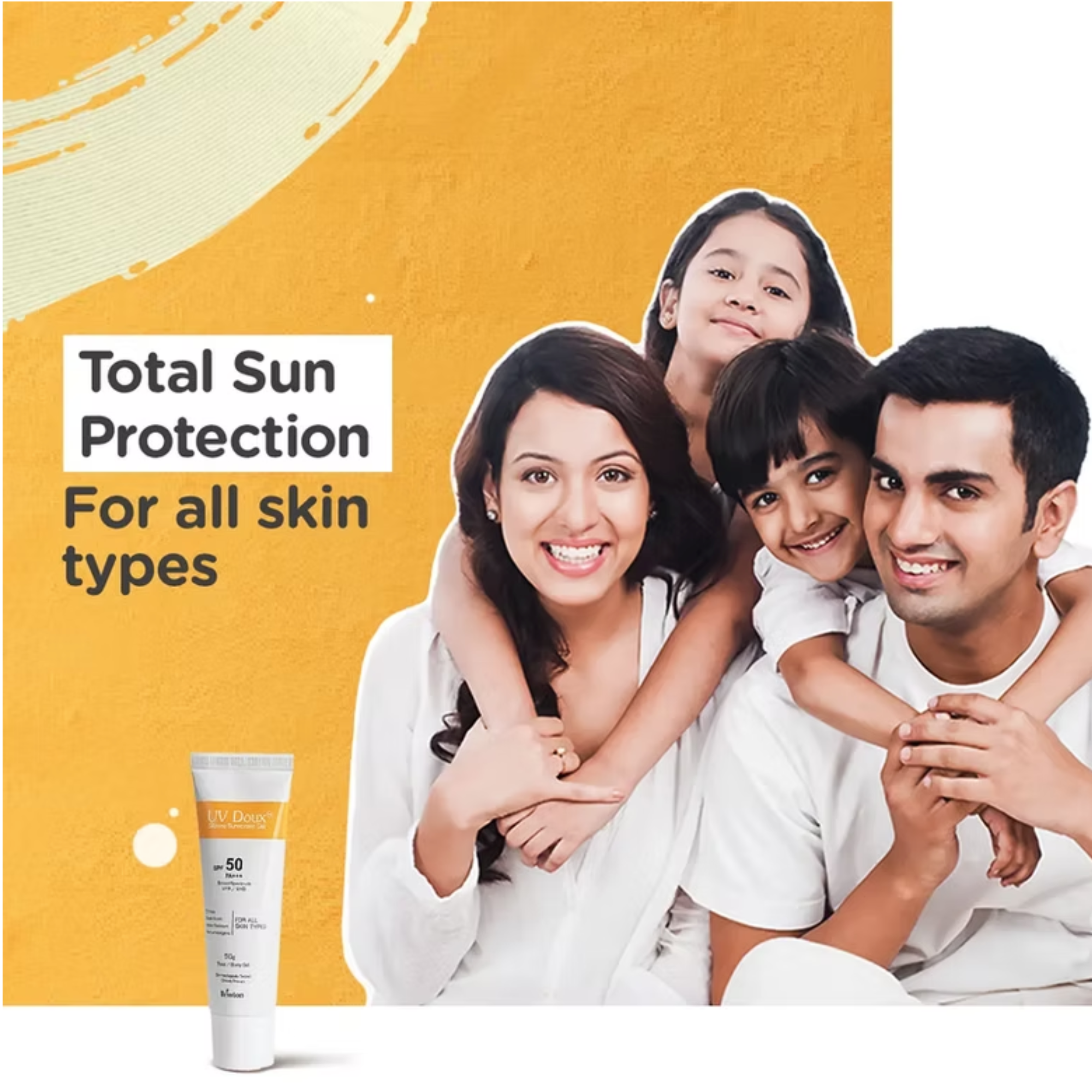 UV Doux Silicone Sunscreen Gel For Face &amp; Body with SPF 50 PA+++ (50gm)